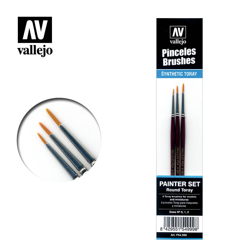Vallejo Brush Synthetic P54999 Toray Detail Set (0, 1 & 2)