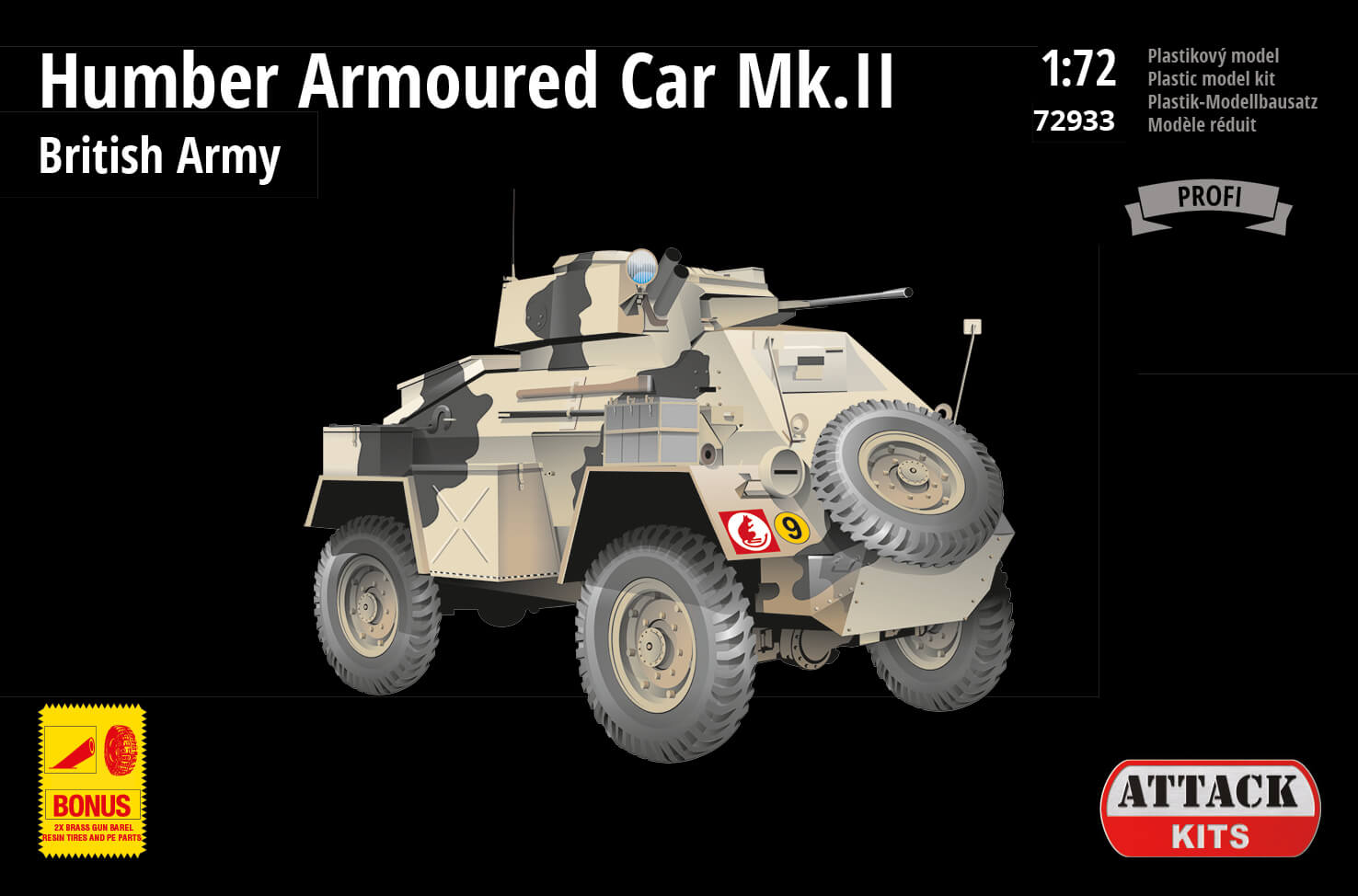 1/72 Humber Armoured Car Mk.II – British Army Africa (PE& resin det., metal gun bar.)