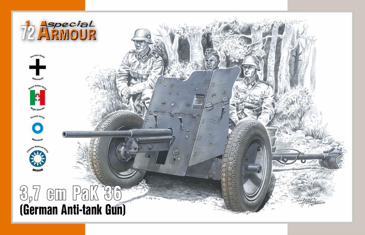 Scale plastic kit 1/72 3,7 cm PaK 36 ‘German Anti-tank Gun’