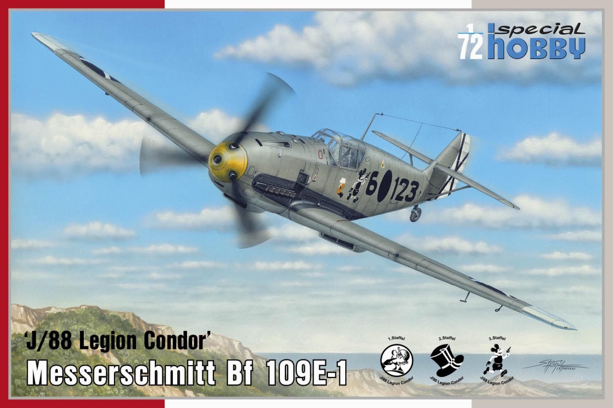 Scale plastic kit 1/72 Messerschmitt Bf 109E-1 ‘J/88 Legion Condor’