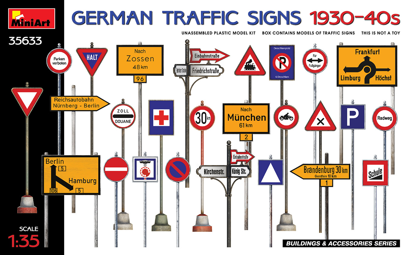MiniArt 1//35 German Road Signs WWII Eastern Front Set 1 35602 for sale online