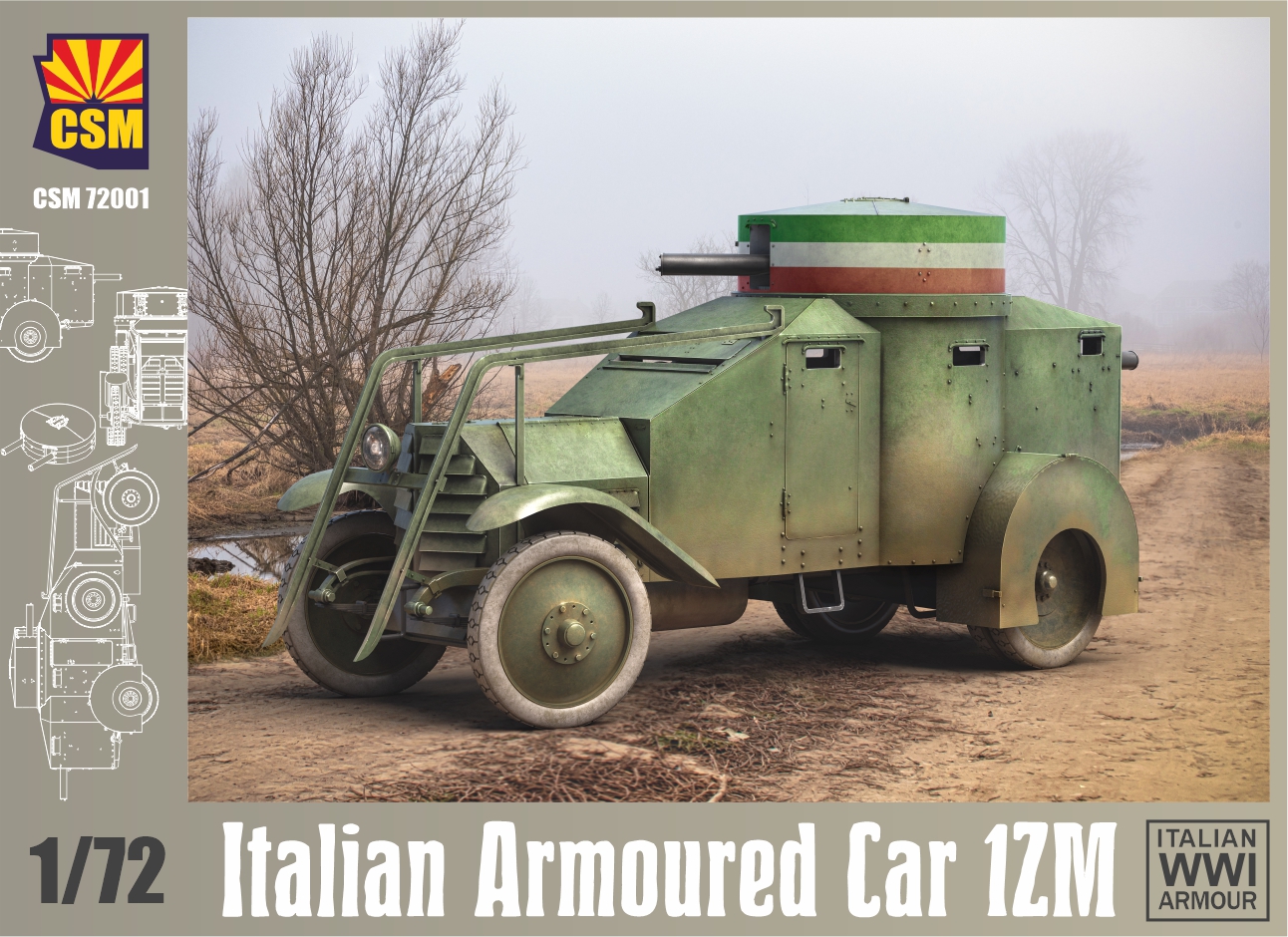 1/72 Italian Armoured Car IZM WWI