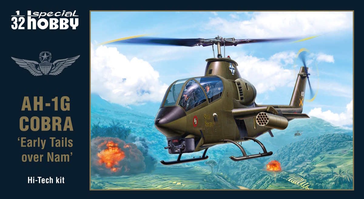 Scale plastic kit 1/32 AH-1G Cobra ‘Early Tails over Vietnam’ Hi-Tech Kit