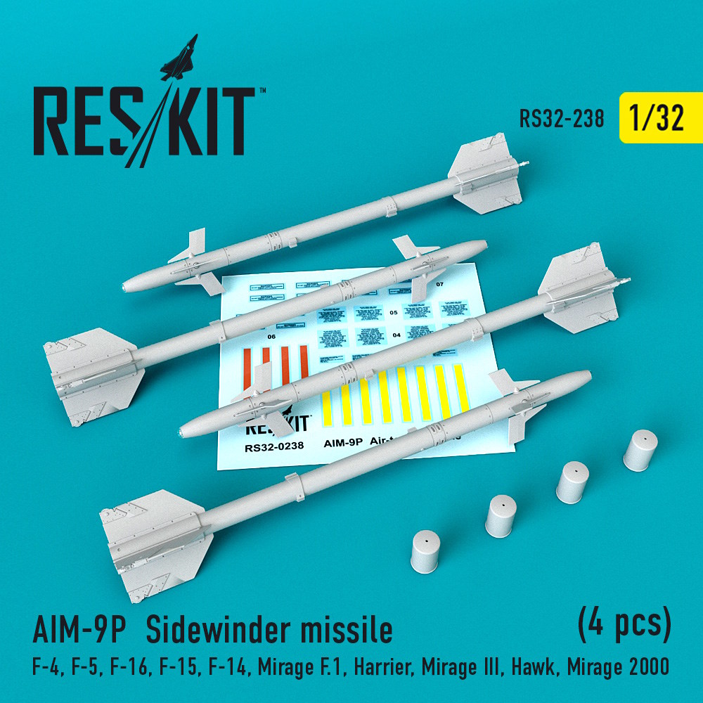 AIM-9P Sidewinder missiles (4 pcs) (F-4, F-5, F-16, F-15, F-14, Mirage .