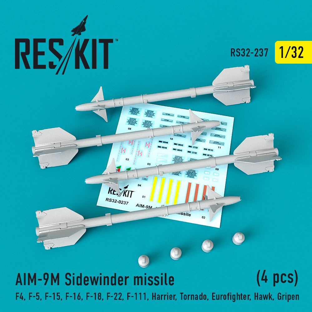 AIM-9M Sidewinder missiles (4 pcs) (F4, F-5, F-15, F-16, F-18, F-22, F .