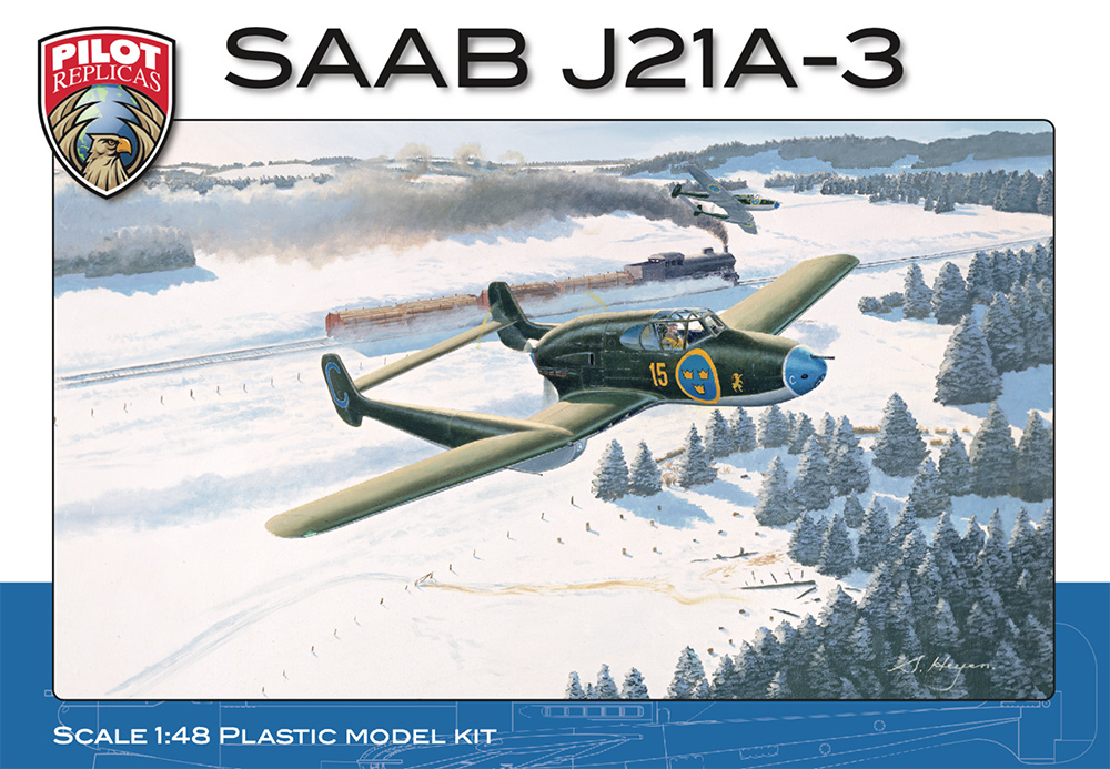 1/48 SAAB J21 A3 injection molded plastic kit incl PE parts & Cartograf decals