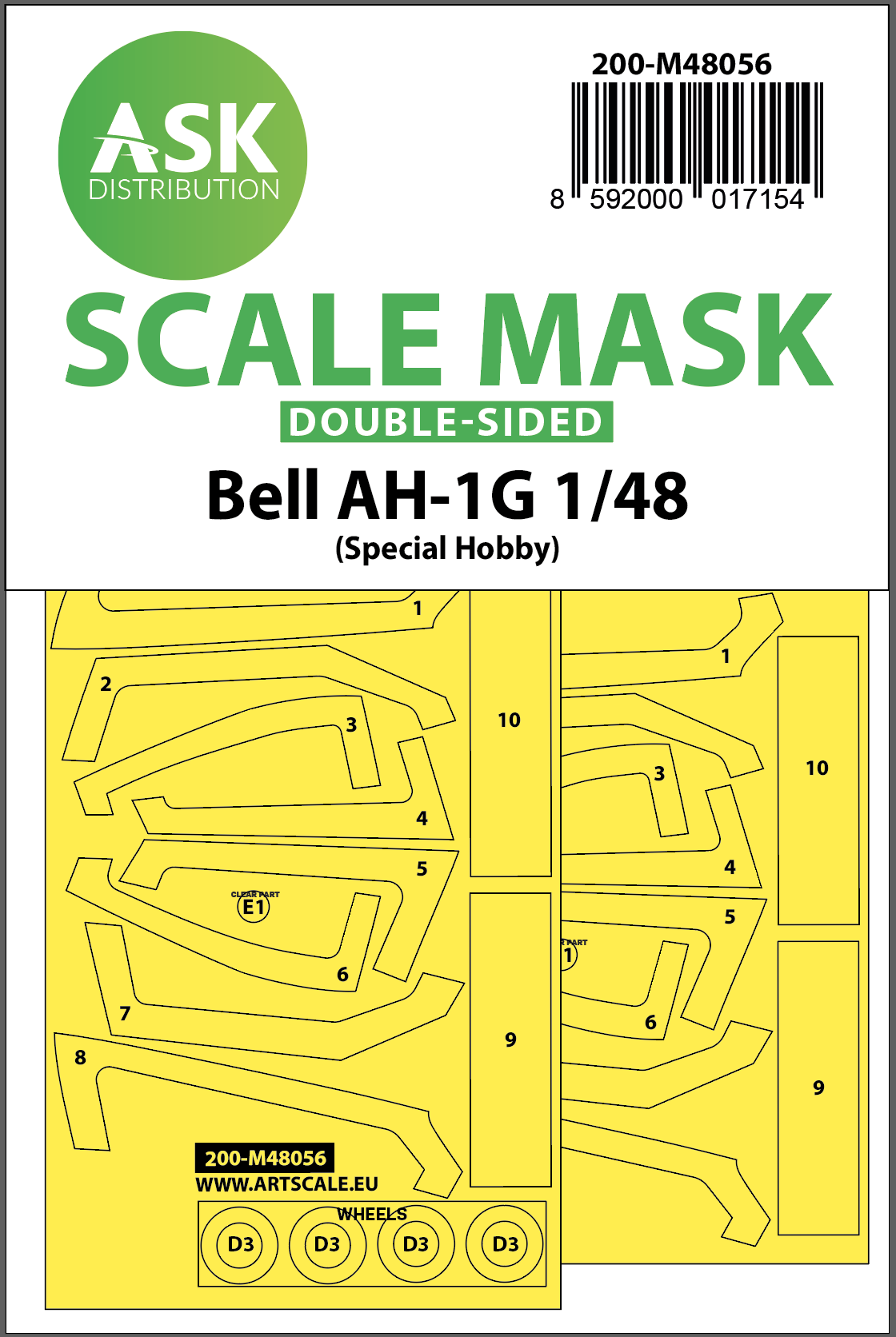 1/48 Bell AH-1G double-sided express mask for Special Hobby