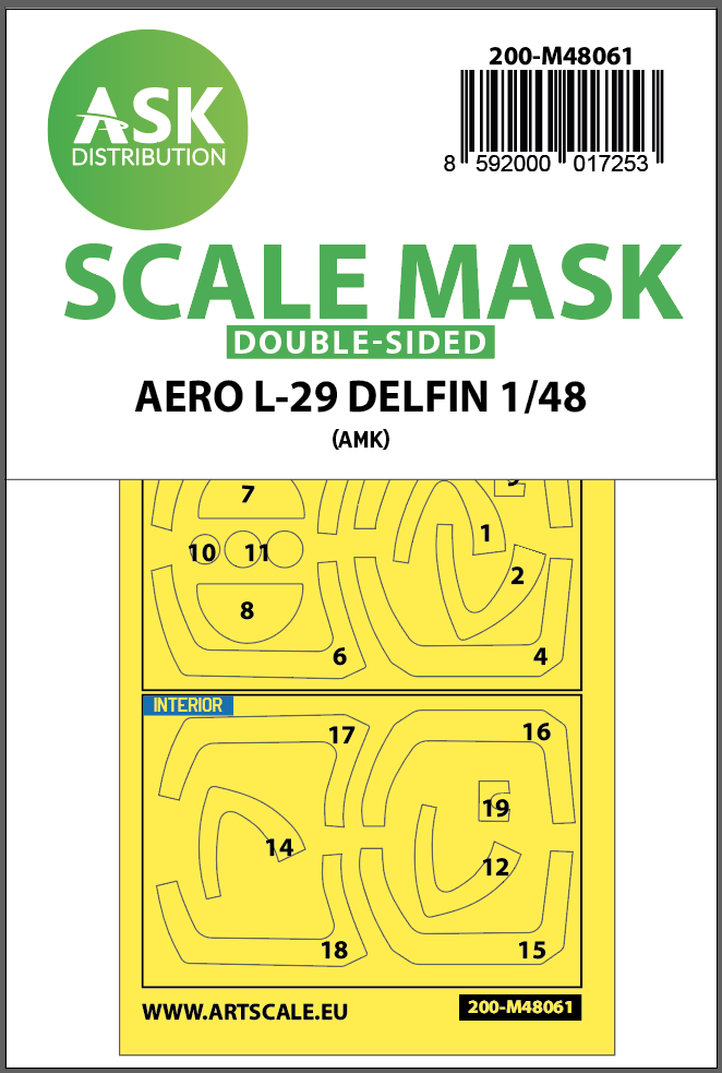 New Ware 1/48 Aero L-29 Delfin EXPERT kabuki paint masks for AMK kit NWAM0273 