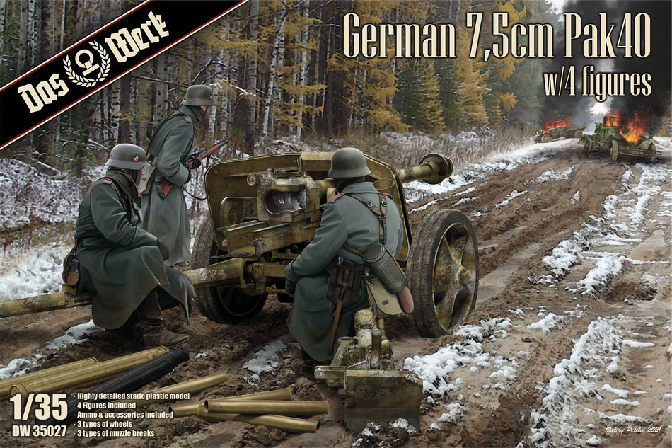 1/35 German 7,5cm Pak40 w/4 figures - Das Werk