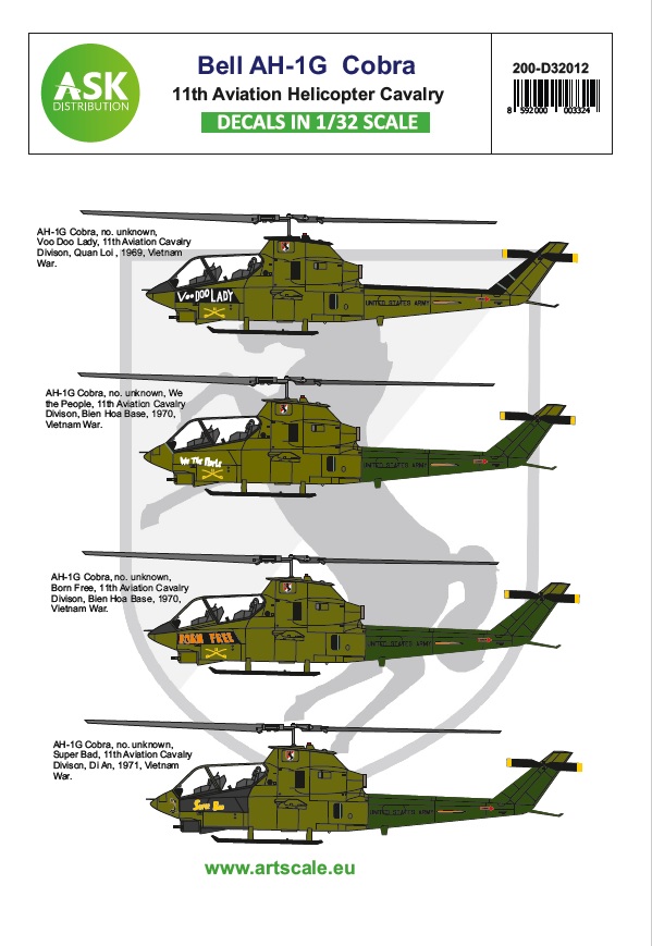 1/32 Bell AH-1G Cobra 11th Aviation Helicopter Cavalry