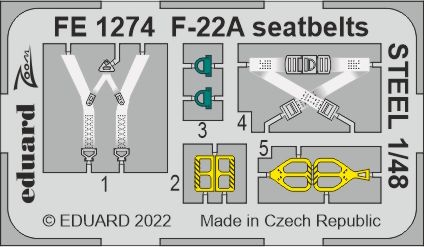 1/48 F-22A seatbelts STEEL for I LOVE KITS kit
