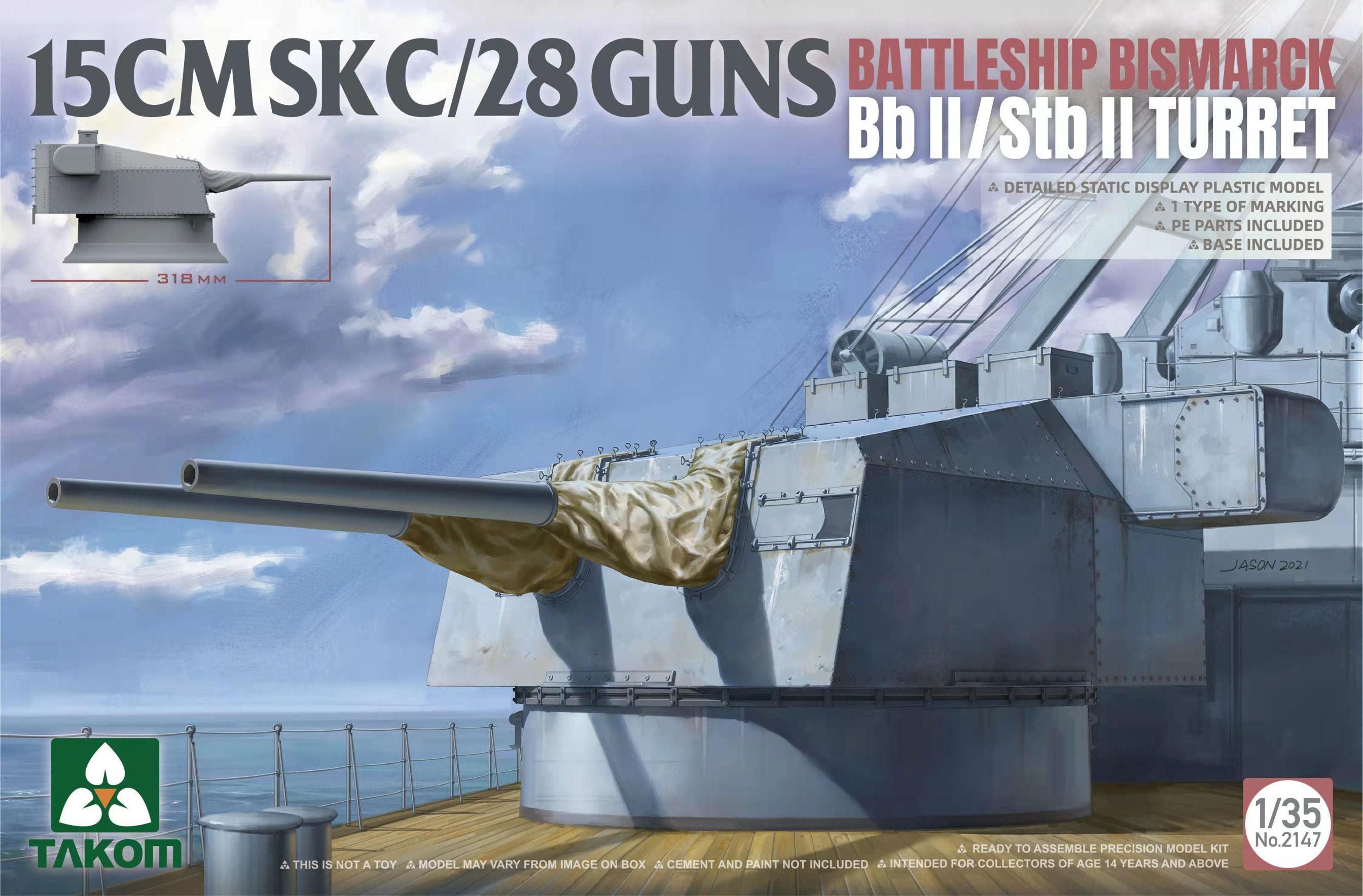 1/35 15 cm SK C/28 Guns Bismarck Bb II/Stb II Turret - Takom | Vše