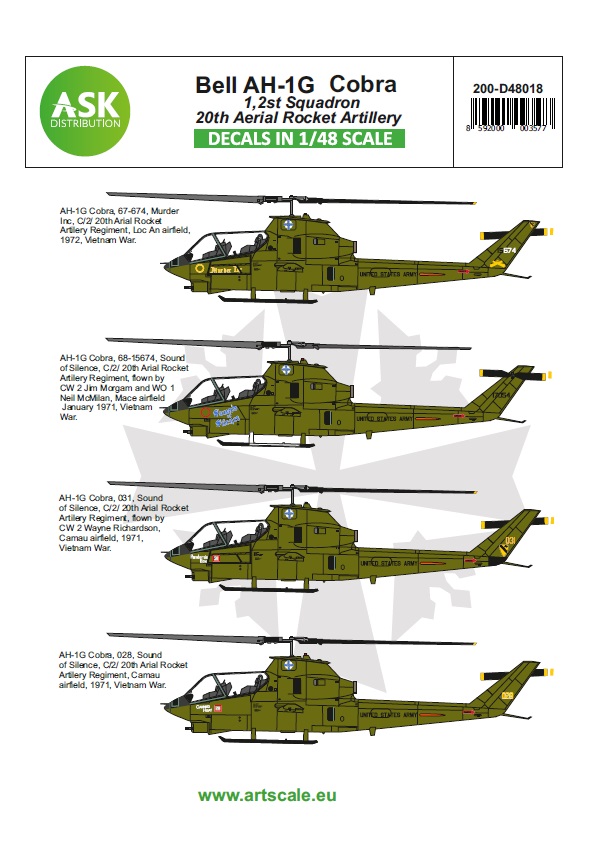 1/48 Bell AH-1G Cobra 20th Aerial Rocket artilery - part 1