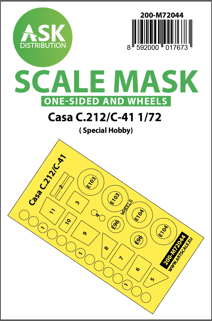 1/72 Casa C.212/C-41 one-sided painting mask for Special Hobby