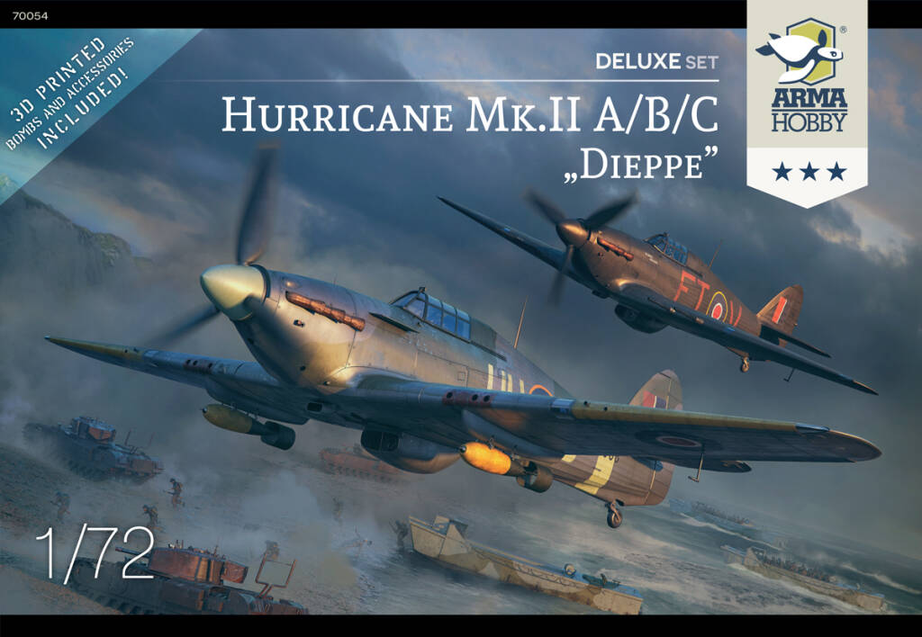 1/72 Hurricane Mk II A / B / C “Dieppe” Deluxe Set (3D printed accessories) - Arma Hobby