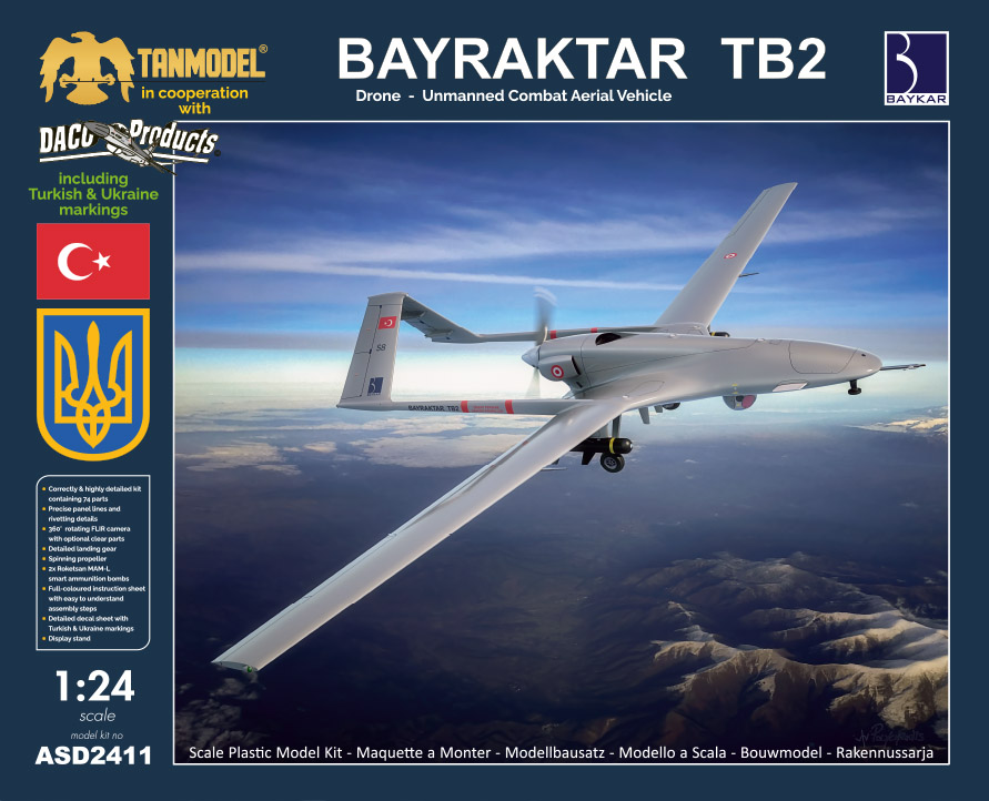 1/24 Bayraktar TB2 UCAV-drone - markings for Turkish and Ukraine