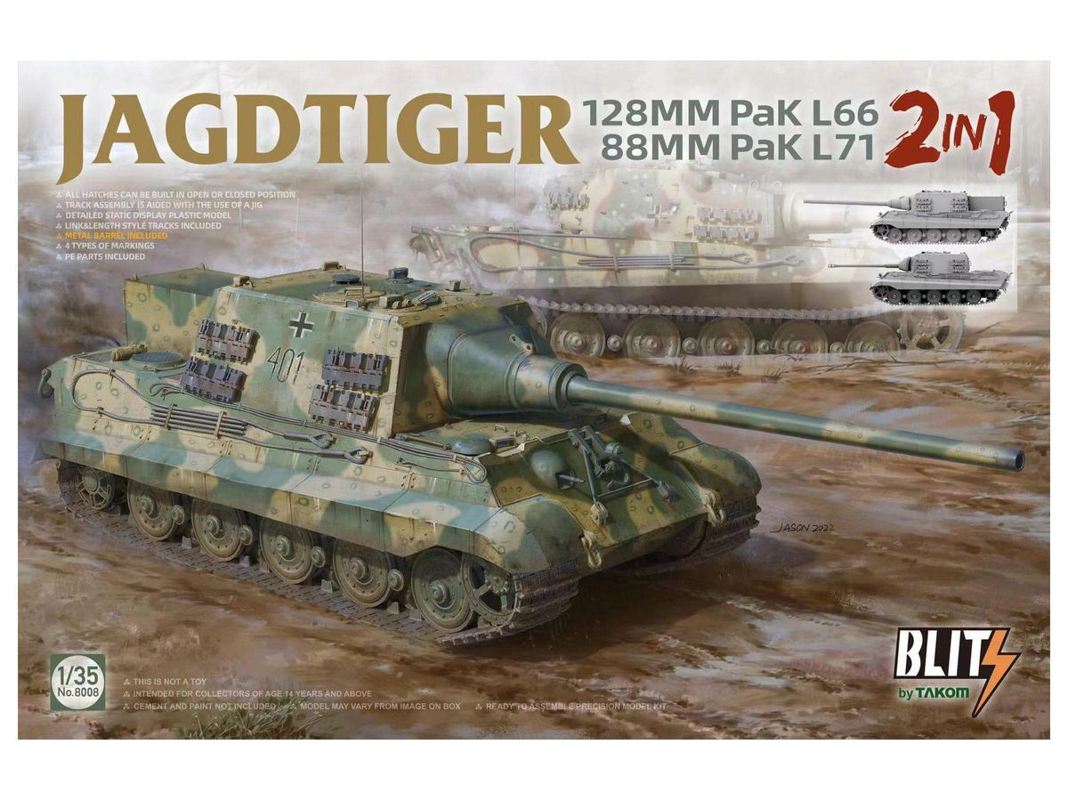 1/35 Jagdtiger 128 mm Pak L66 & 88mm Pak L71 2 in 1 - Takom