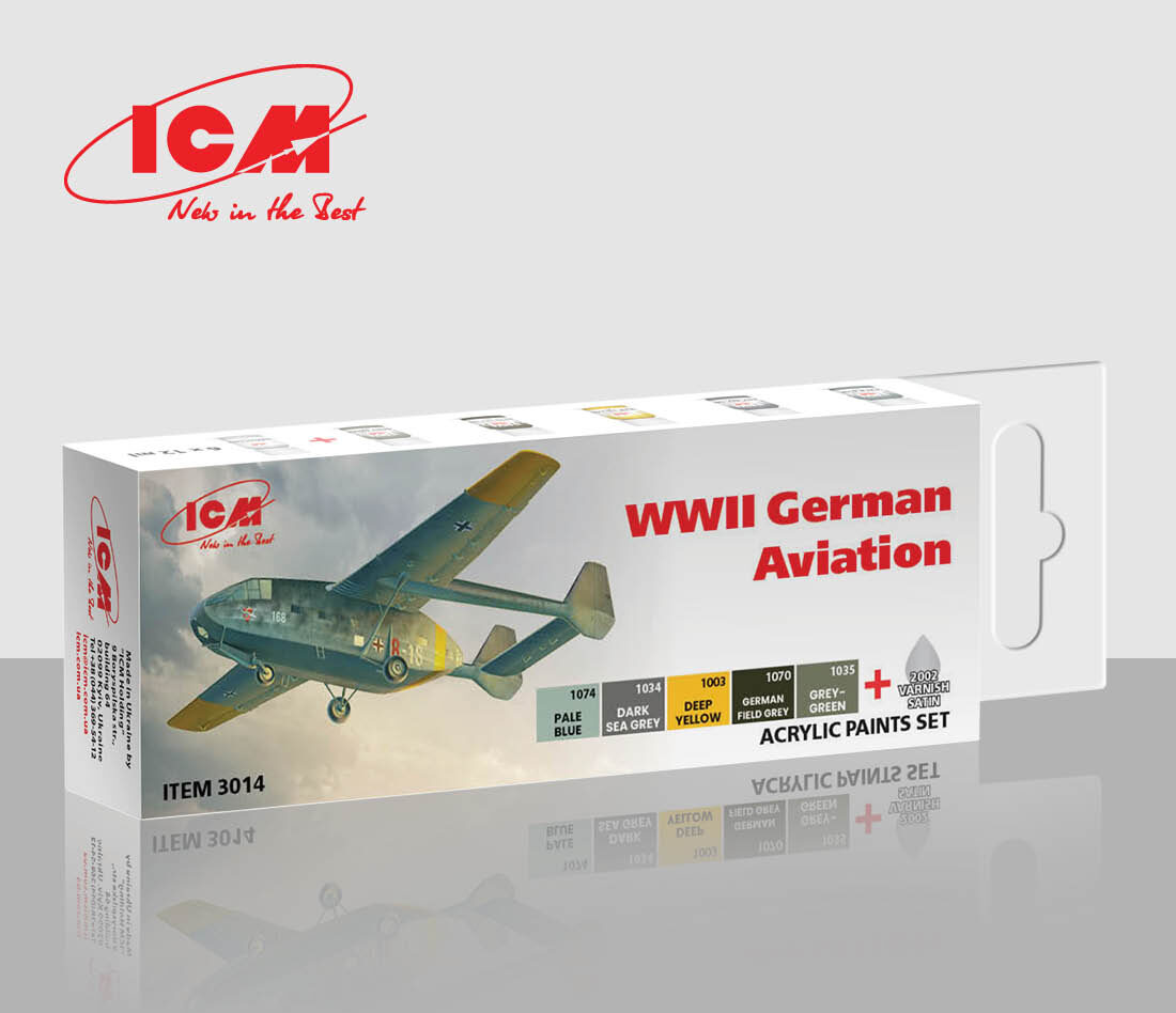 ICM WWII German aviation - acrylic paint set 
6 bottles х 12 ml