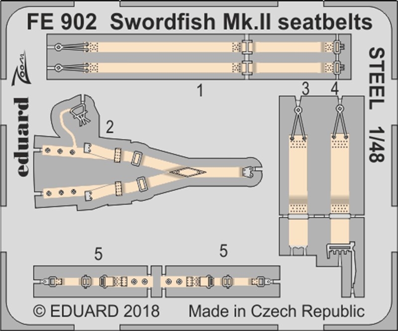 1/48 Swordfish Mk.II seatbelts STEEL for TAMIYA kit
