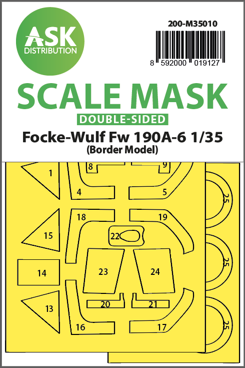 1/35 Fw 190A-6 double-sided painting mask for Border Model
