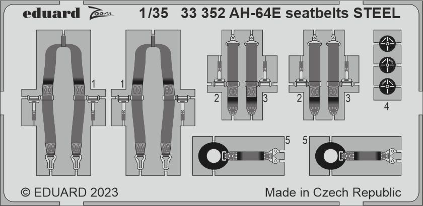 1/35 AH-64E seatbelts STEEL for TAKOM kit