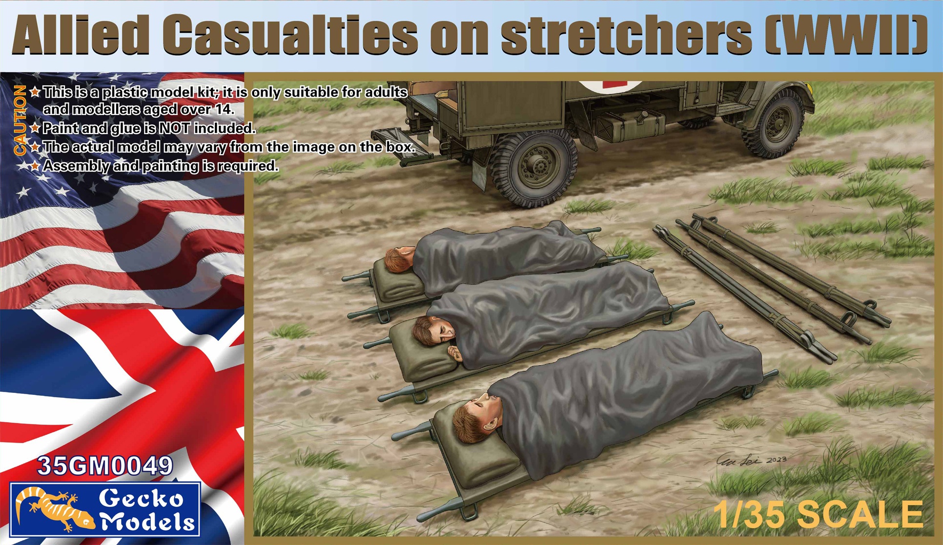 1/35 Allied Casualties on Stretchers (WWII) - Gecko