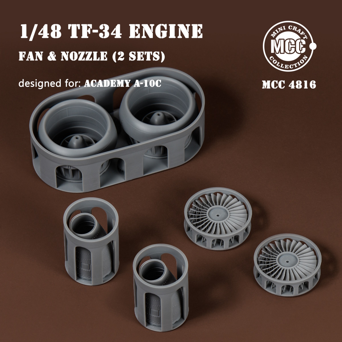 1/48 A-10C Thunderbolt II engine Fan blades and Nozzles for Academy
