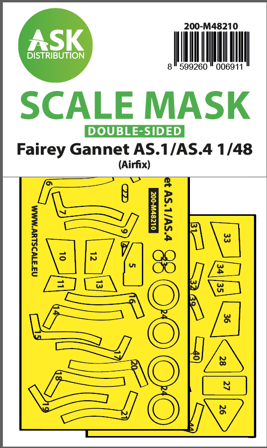 1/48 Fairey Gannet AS.1/AS.4 double-sided fit and self adhesive express mask for Airfix