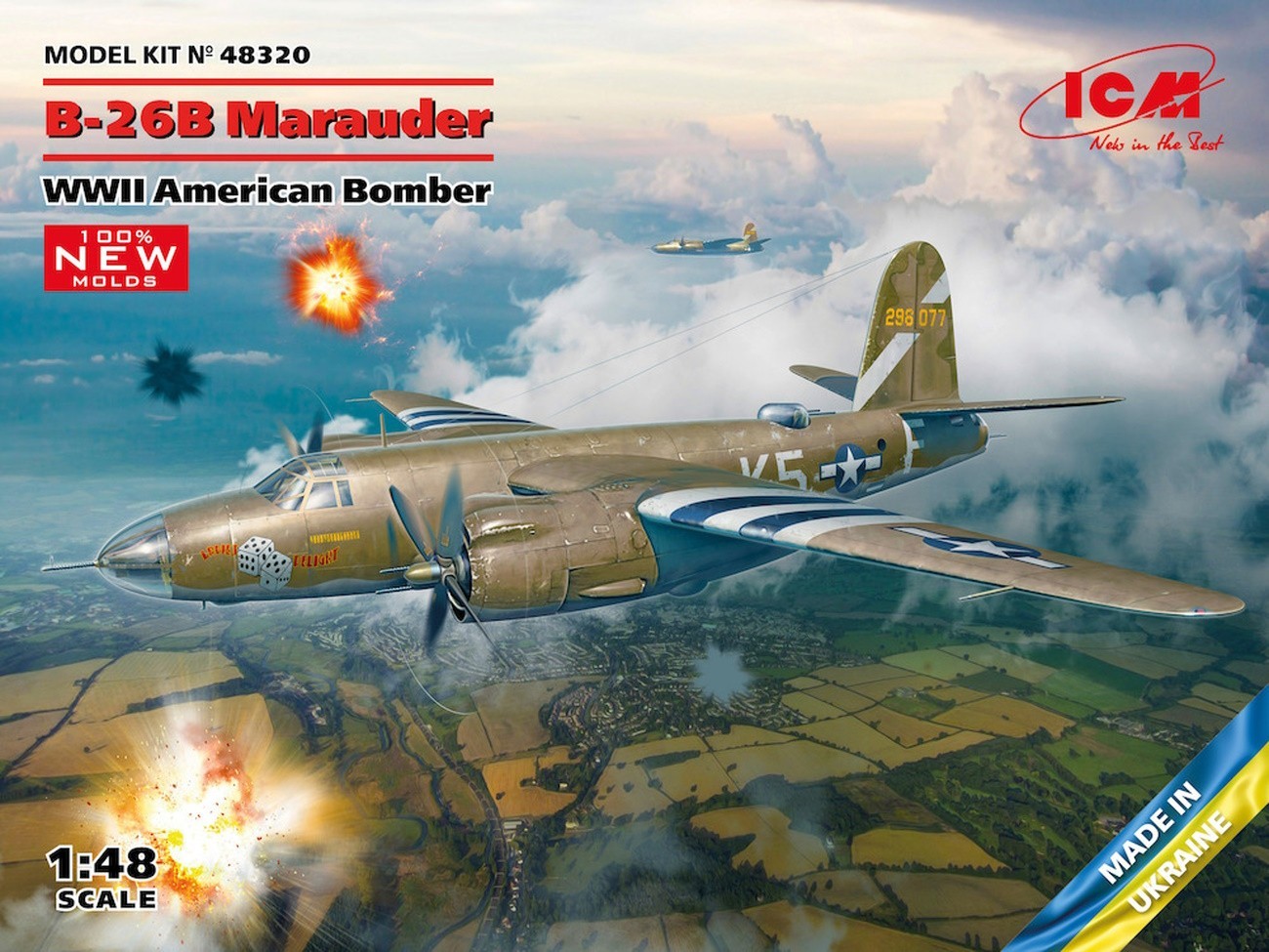 1:48 ICM B-26B Marauder, WWII American Bomber (100% new molds)