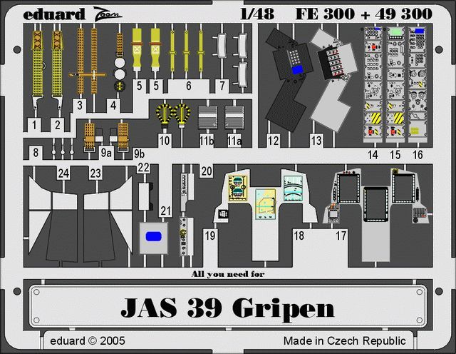 1/48 JAS-39 Gripen for ITALERI kit Vše Art Scale