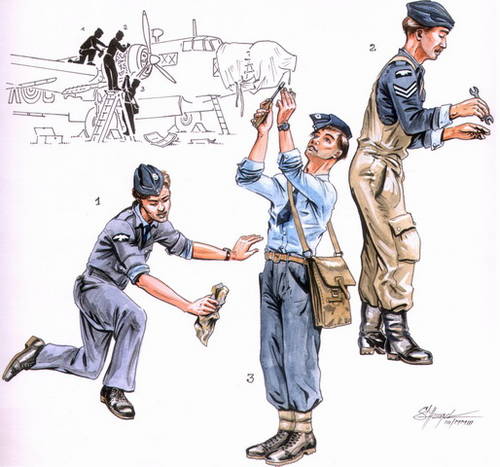 1/72 RAF mechanics for Wellington (3 fig.)